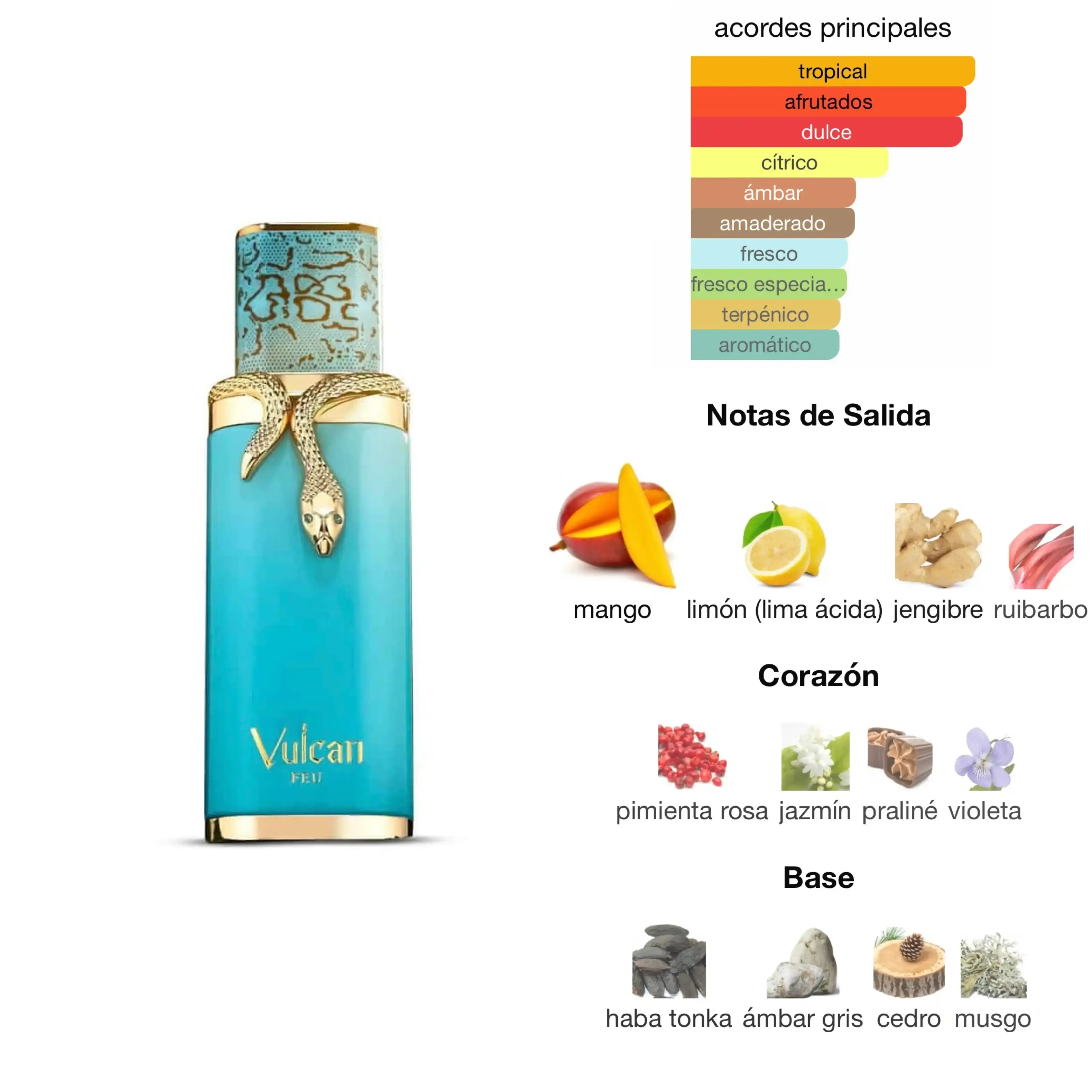 Vulcan Feu French Avenue para Hombres y Mujeres, Eau de Parfum Unisex, Perfume Árabe de Larga Duración 100 ml.