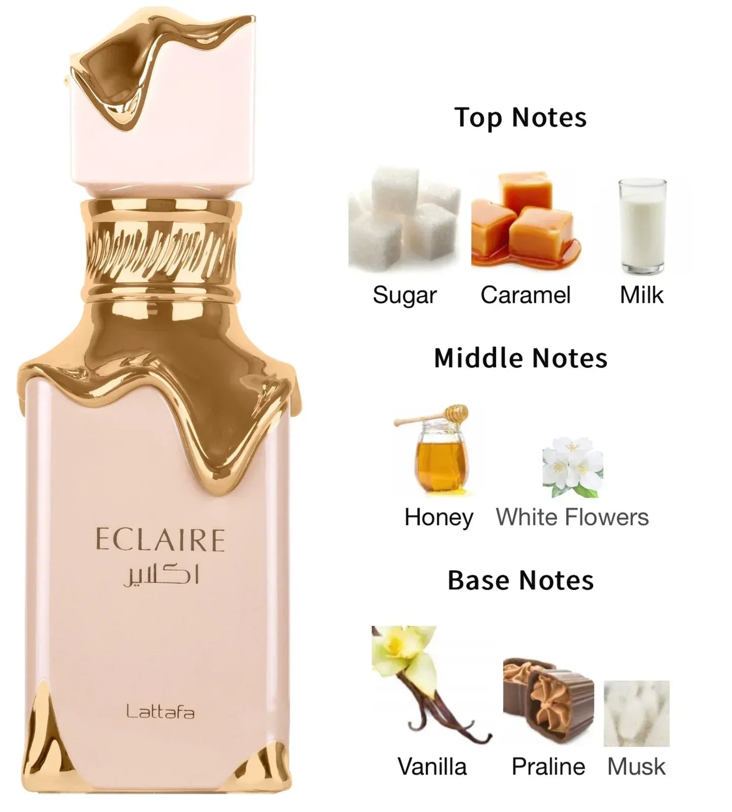 Eclaire Lattafa Perfumes para Mujeres , Eau de Parfum 100 ml, Perfume Árabe de Larga Duración.