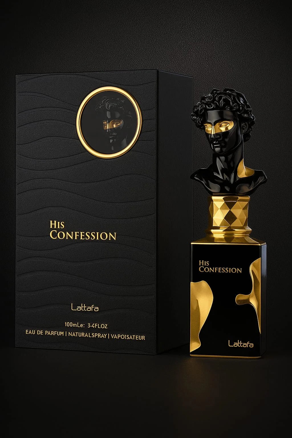 His Confession Lattafa Perfumes para Hombres, Eau de Parfum 100 ml, Perfume Árabe de Larga Duración.