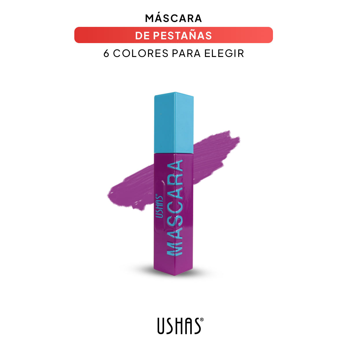 Máscara de Pestaña a Todo Color, 6 Tonos a Elegir.