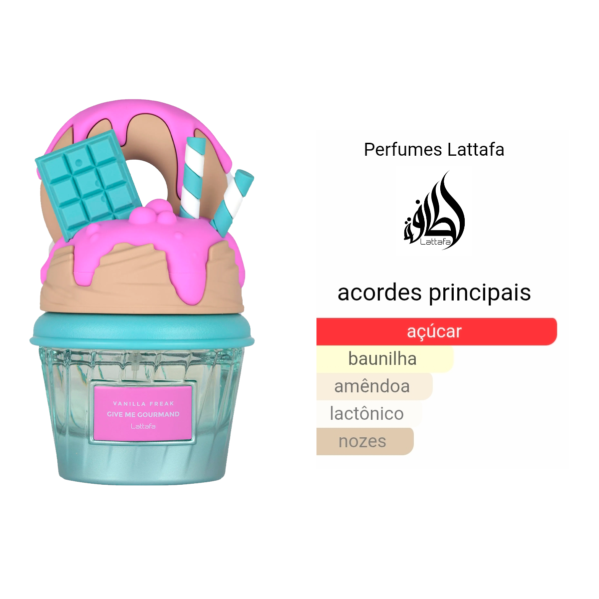 Vanilla Freak Give Me Gourmand Lattafa,  Perfume Árabe Eau de Parfum para Mujer 75 ml.